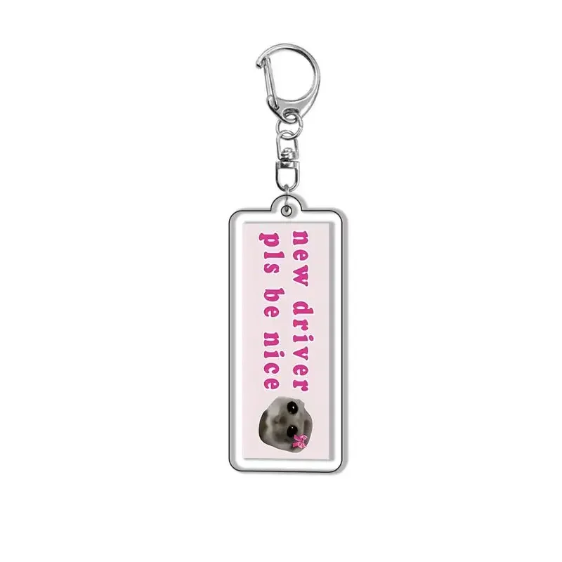 Cute Im Just A Girl Sad Hamster Key Chain Simple Design Sad Animal Keychain Bag Funny Pendant Chaveio Jewelry For Women Men Gift