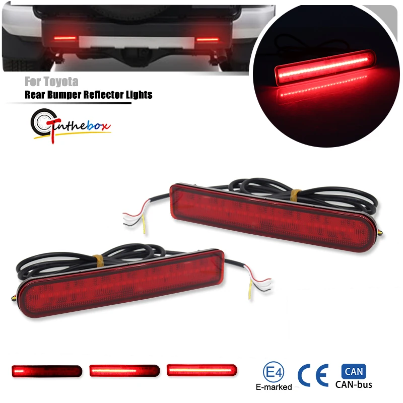 

Car Red LED Rear Bumper Reflector Tail/Brake Lights For Toyota FJ Cruiser 2007-2014 Rear Fog Light Dynamic Turn Signal Light 12V