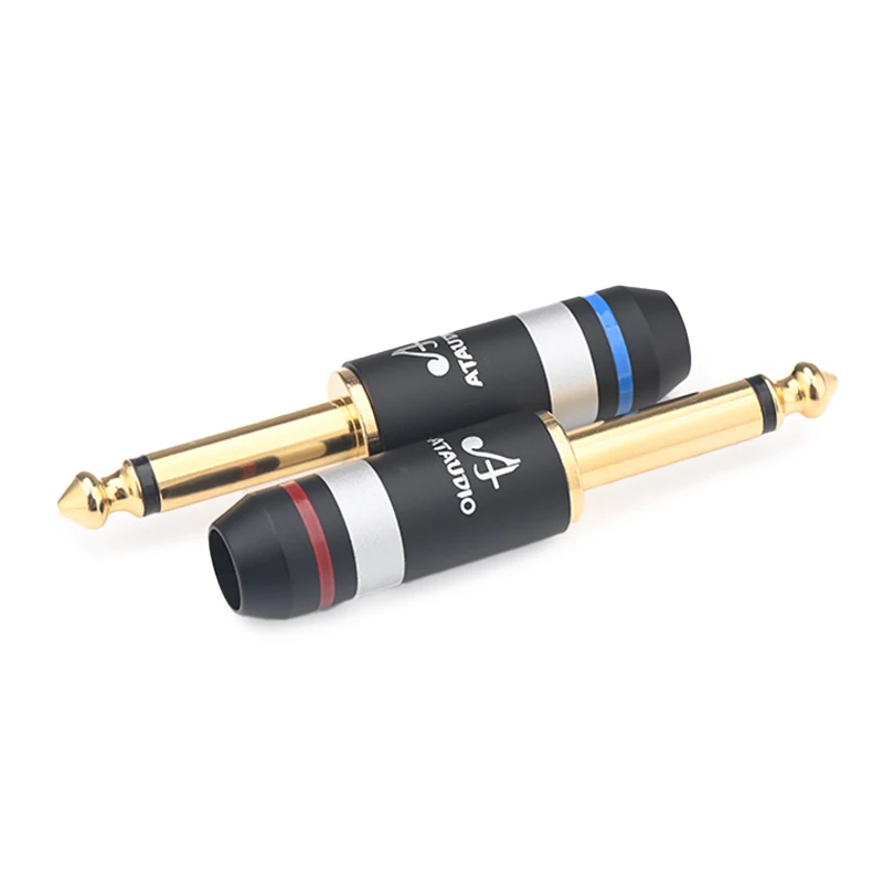 4PCS HiFi 6.5mm Plug Straight Male Amplifier Microphone 6.5 TS Jack Mono Audio Connector