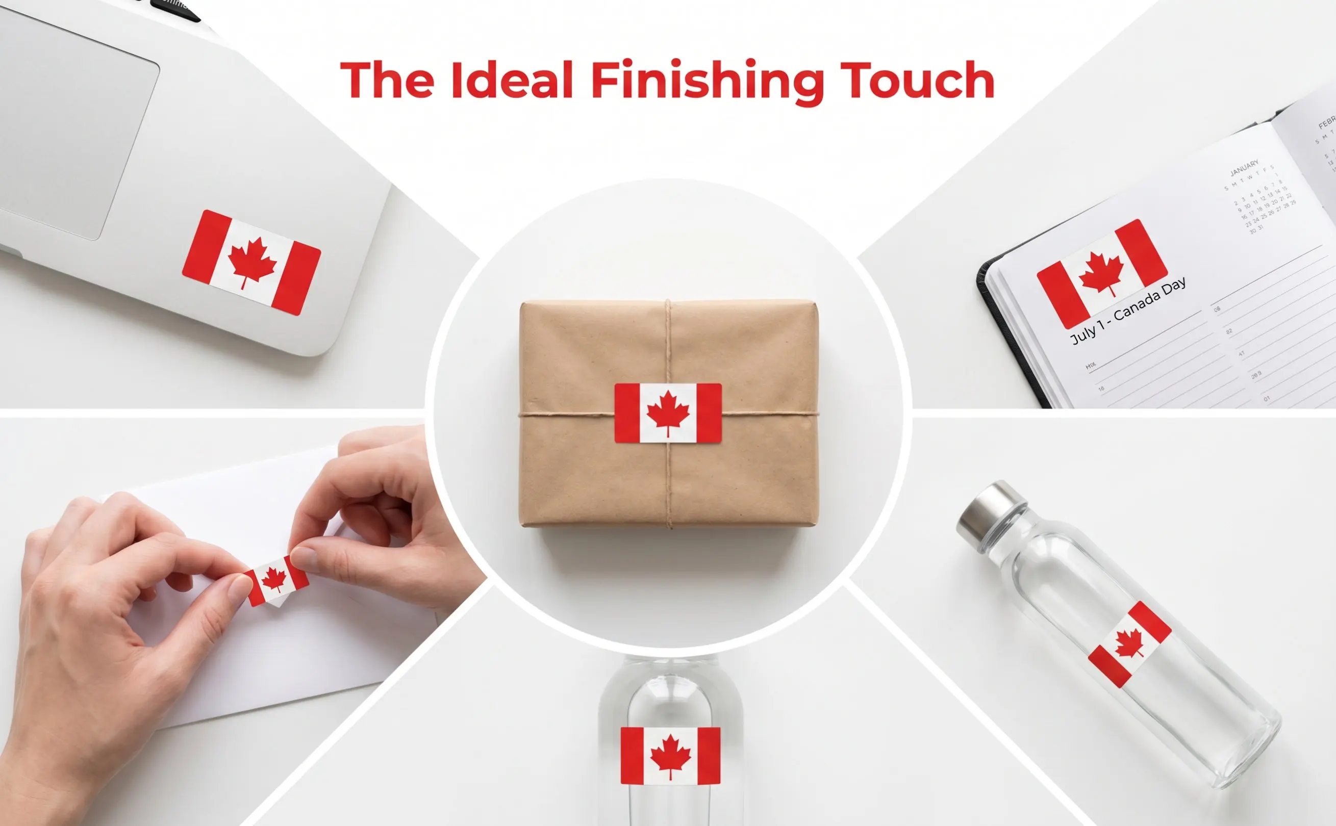 Canada Flag Decals High Quality Weather Resistant Maple Leaf Stickers for Water Bottles Laptops Cars Books Journals Suitcases
