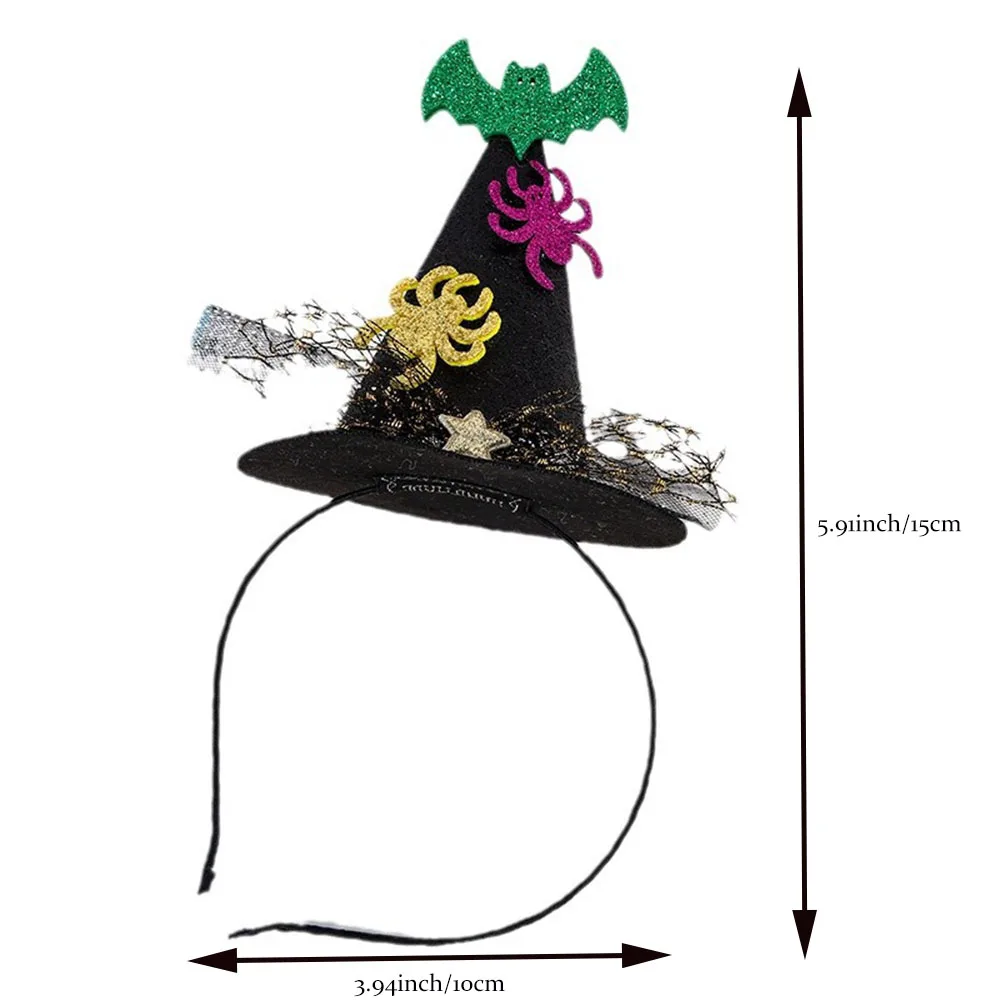 Halloween Headdress With Hat Lace Headband Pumpkin Funny Decoration Hairband Hair Accessories Festival Performance Ornaments