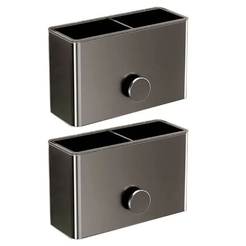 

RALCA-Aluminum Wall-Mounted For Toothbrush Holder-For Toothpaste& For Toothbrush Storage Space-Saving Bathroom Organizer