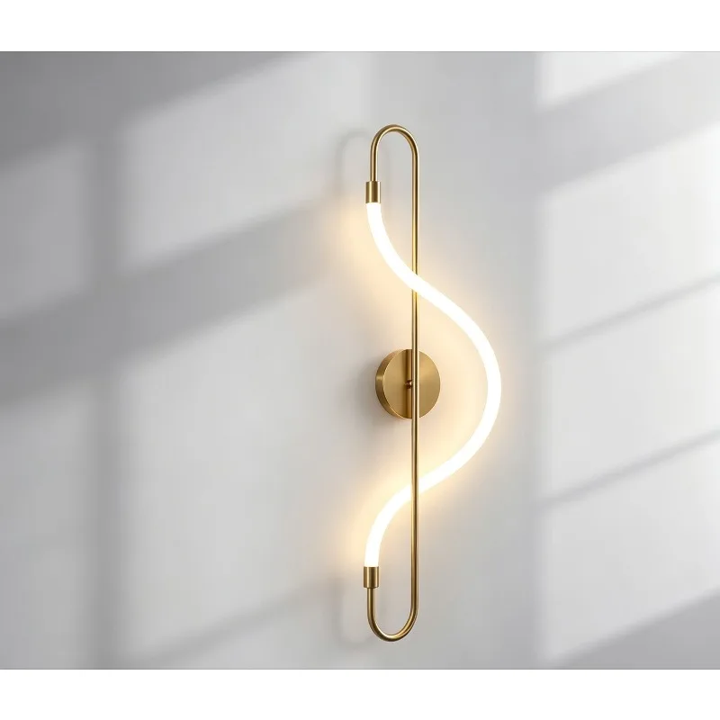 Italian light luxury living room music note wiring wall lamp, soft light versatile background wall staircase aisle wall hanging