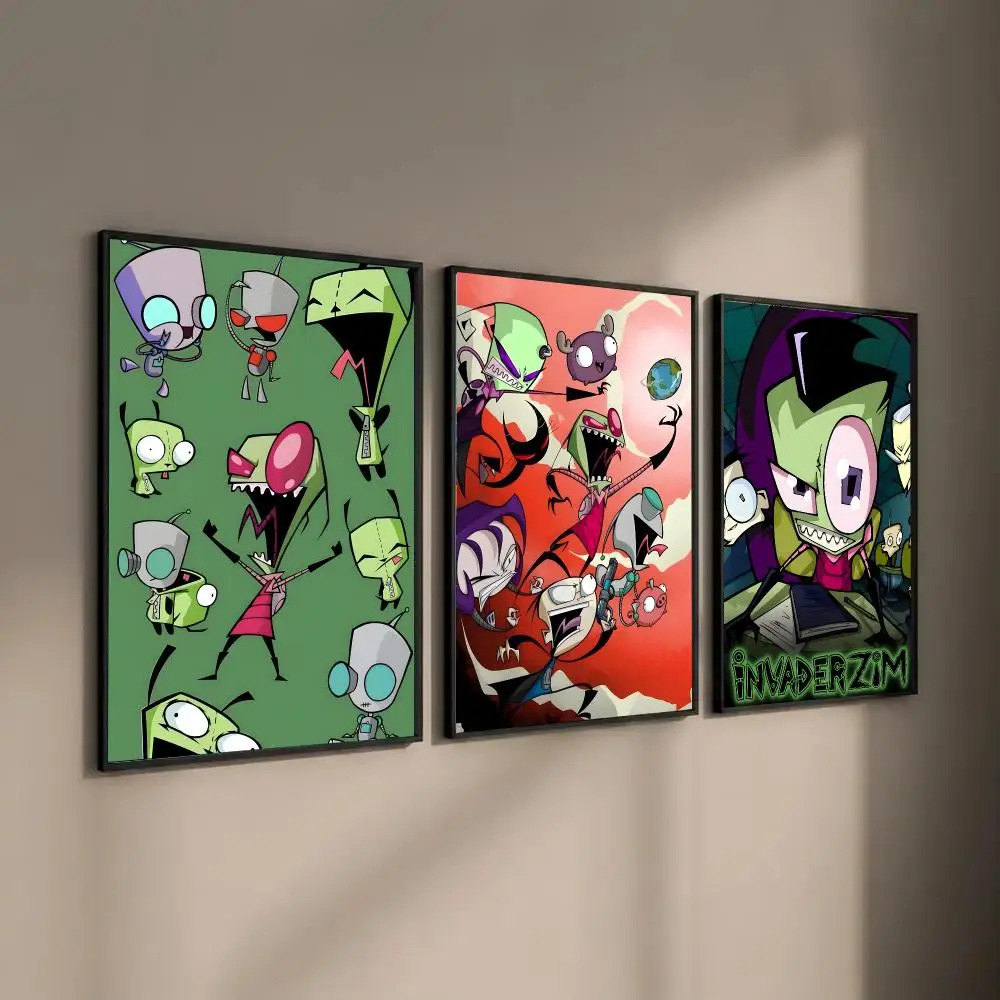 Game I-Invader Zim Poster Self-adhesive Art Waterproof Paper Sticker Coffee House Bar Room Wall Decor