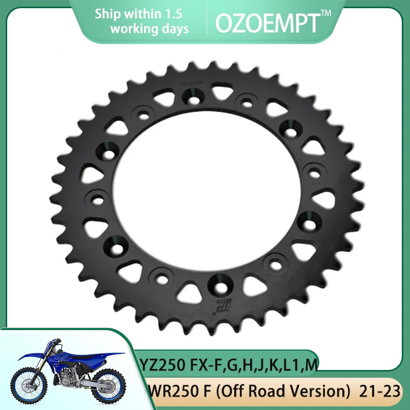 OZOEMPT 520-52T Motorcycle Rear Sprocket Apply to  YZ250 FX-F,G,H,J,K,L1,M   WR250 F (Off Road Version)    YZ450 F-T,V  05-06