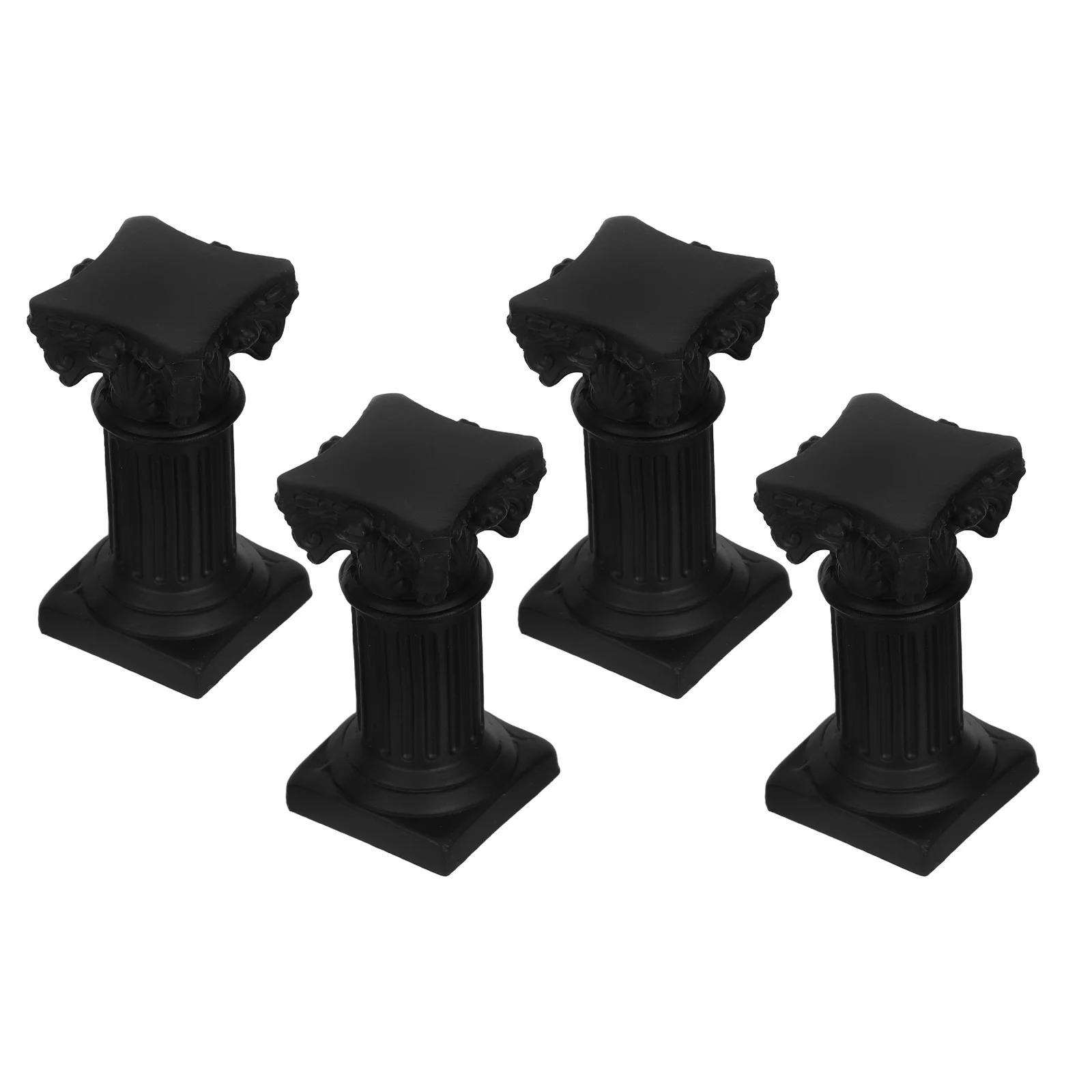 

4Pcs Roman Column Candlestick Mini Pillar Resin Wedding Table Christmas Decor Stable Base Intricate Design Roman Pillar Stand