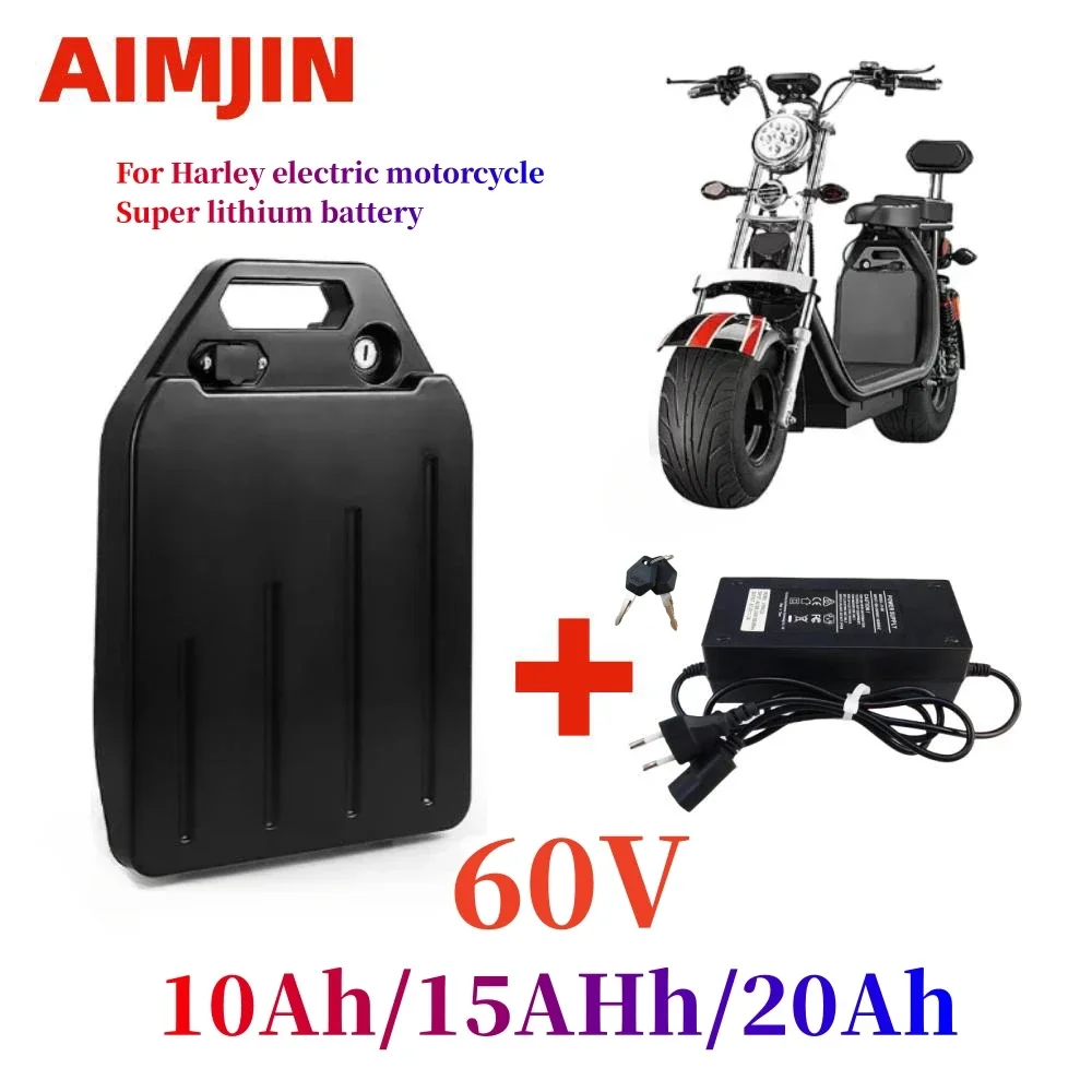 

Citycoco Electric Scooter Battery 60V 20Ah for 250W~1500W Motorcycle/bicycle Waterproof LithiumBattery + Charger