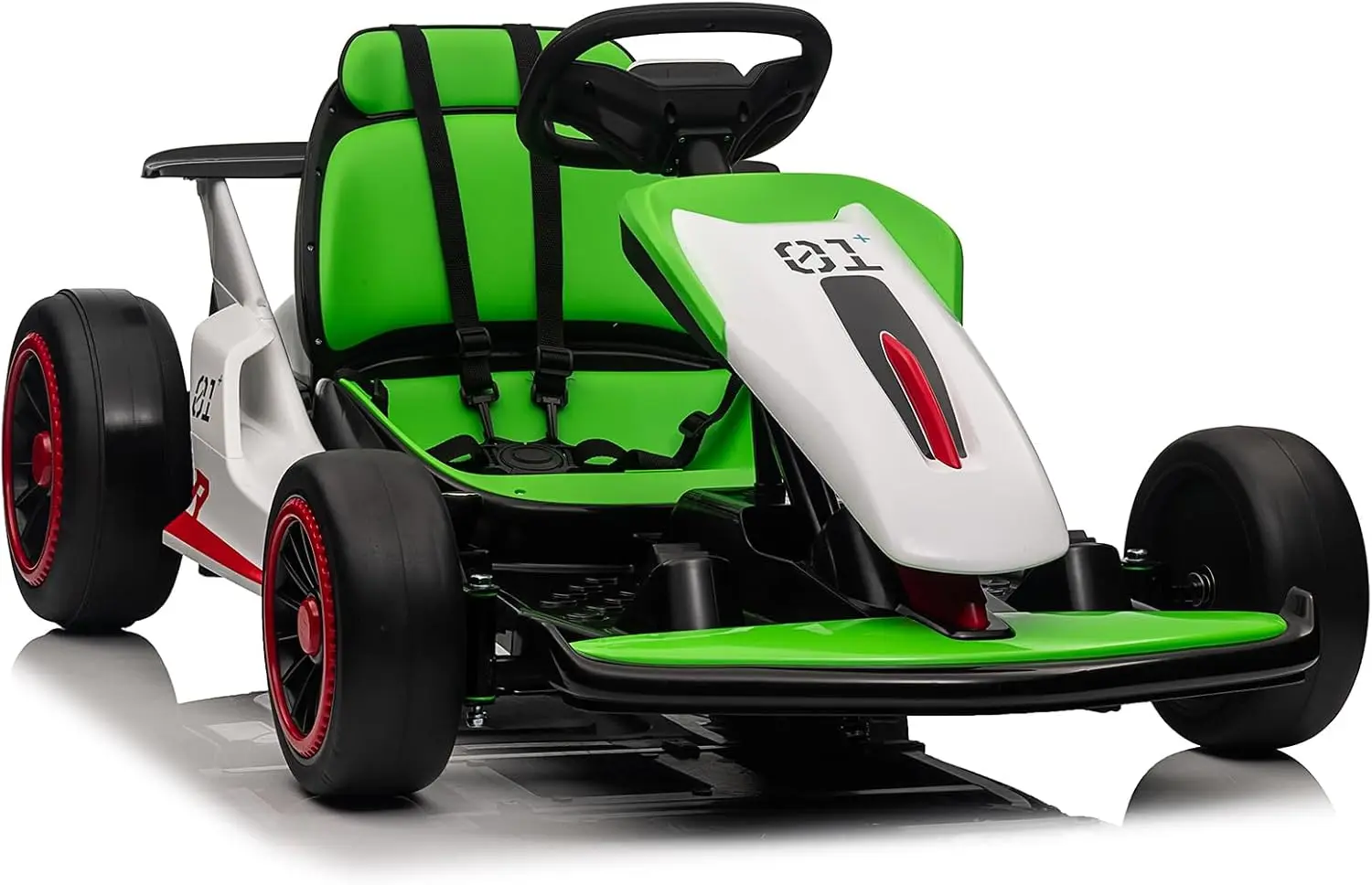 Go Kart, coche eléctrico Drift Kart con asiento ajustable, juguete para paseo al aire libre de 24 V y 7 Ah, motor de 2 * 200 W, 8,1 MPH, luces LED, Toy Rac