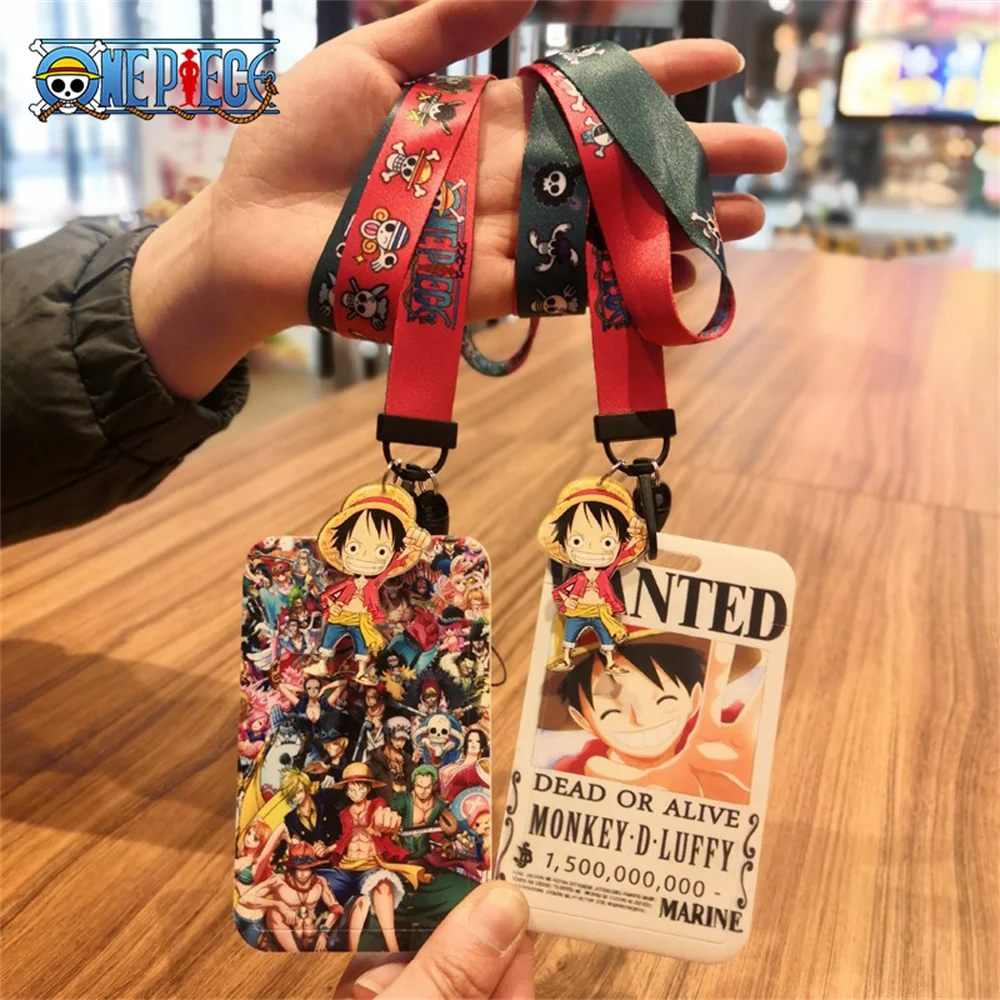 One Piece Cartoon Card Holder Luffy Work Card Student Card Holder Lanyard Cell Phone Lanyard Men Women Fashion Anime Peripheral