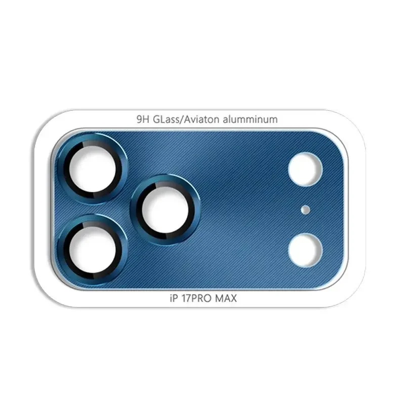 ฟิล์มกันรอยเลนส์กล้องแบบโลหะ สำหรับ iPhone 17 Pro Max 17pro 17Air พร้อมวงแหวนโลหะ ป้องกันเลนส์ด้านหลัง  กระจกนิรภัย สำหรับ iPhone 17Air