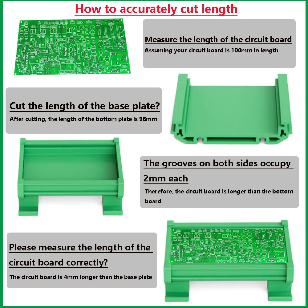 80mm Wide PCB Module Box Bracket Shell DIN Rail Mount PLC Terminal Block Circuit Board Holder Customizable 10 Sets