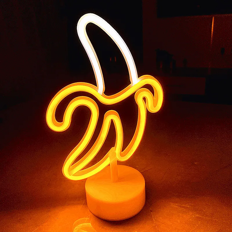 Banana Neon Sign Light LED lampada da parete a sospensione luce notturna per camera da letto camera dei bambini Bar Party Wall Decor compleanno