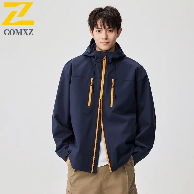 

COMXZ Мужская ветровка Куртка Свободная водонепроницаемая походная спортивная высококачественная повседневная одежда в корейском стиле Пальто Уличная повседневная верхняя одежда