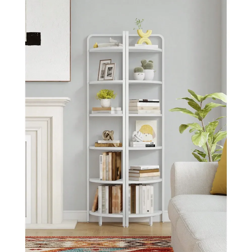 

Corner Shelf Stand, Corner Bookshelf Bookcase, Plant Shelf, Corner Display Rack, Standing Shelf With Metal Frame For Living Roo