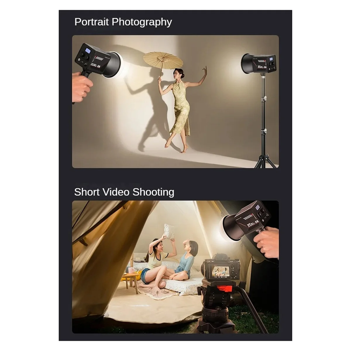 TCE جديد 80 واط LED الفيديو الضوئي ثنائي اللون COB التصوير الفوتوغرافي ضوء الاستوديو 2500 كيلو-6500 كيلو 10000 مللي أمبير للفيديو البث المباشر الاتحاد الأوروبي التوصيل