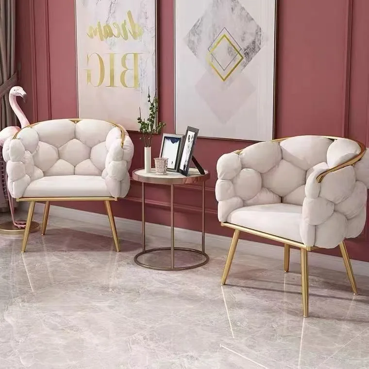 Wholesale Nordic Modern Luxury Gold Lounge Chair for Dining Hotel and Gym Accent Furniture for Home Living Room