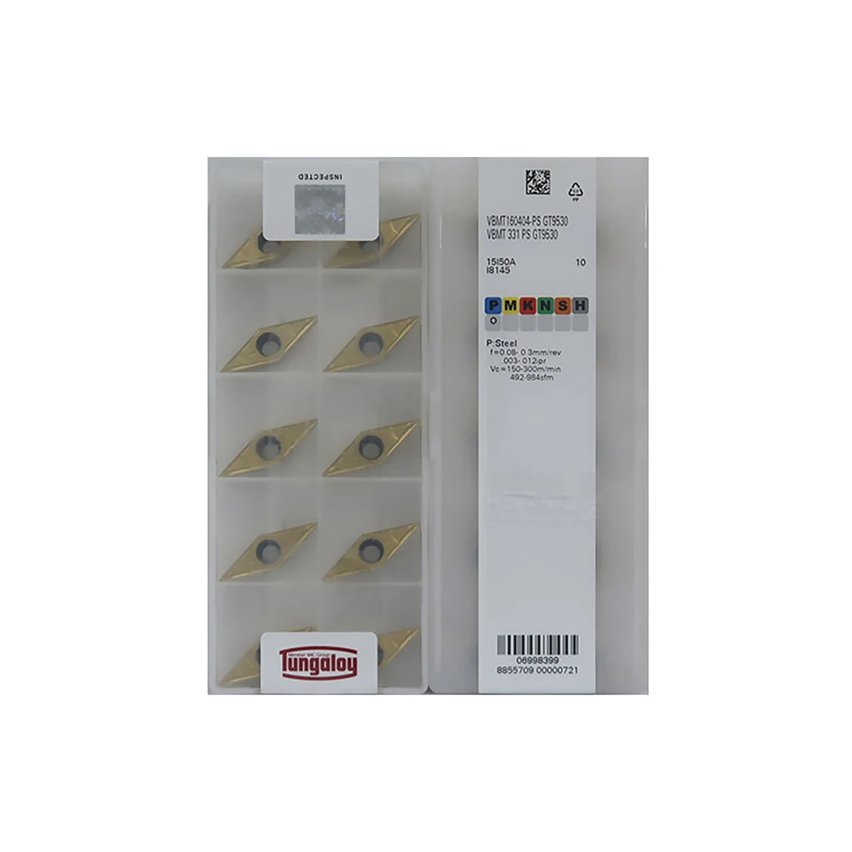 Tungaloy Original VBMT VBMT160404 PS NS530 VBMT110304 PS AH725 VBMT110302 PS NS9530 insertos de torneado de carburo de desbaste medio
