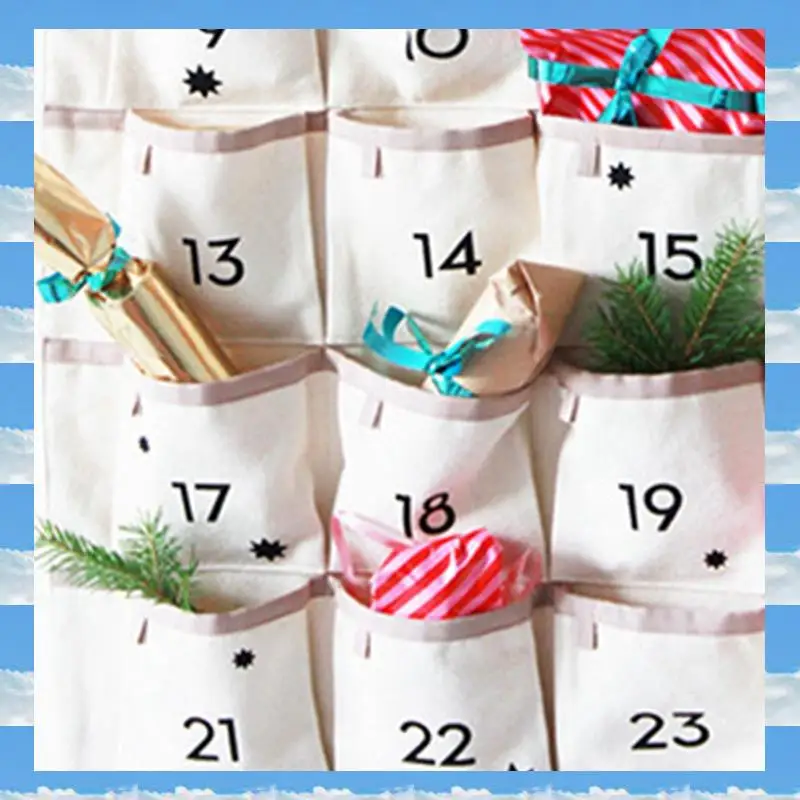 

A11I Hanging Storage Bags,Advent-Calendar,Fabric Advent-Calendar With 24 Pockets,For Children Storage Chocolate And Sweets Durab