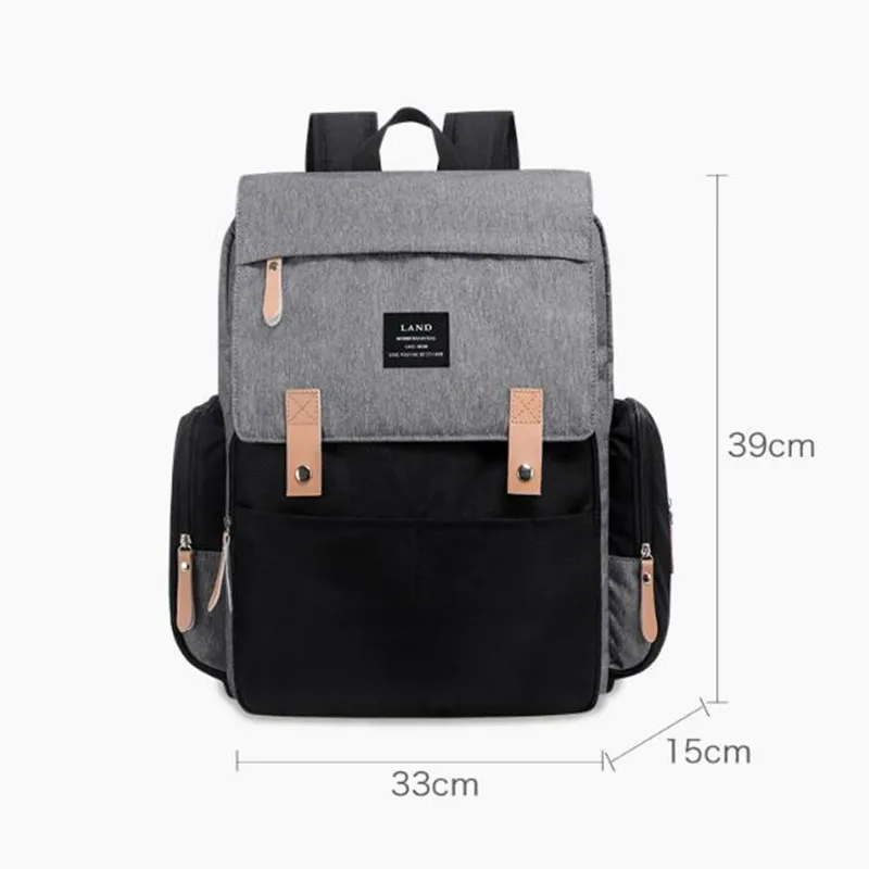 Authentic LAND Mommy Diaper Bags Backpacks Mother Large Capacity Travel Nappy with anti-loss zipper Baby Nursing Bags NEW