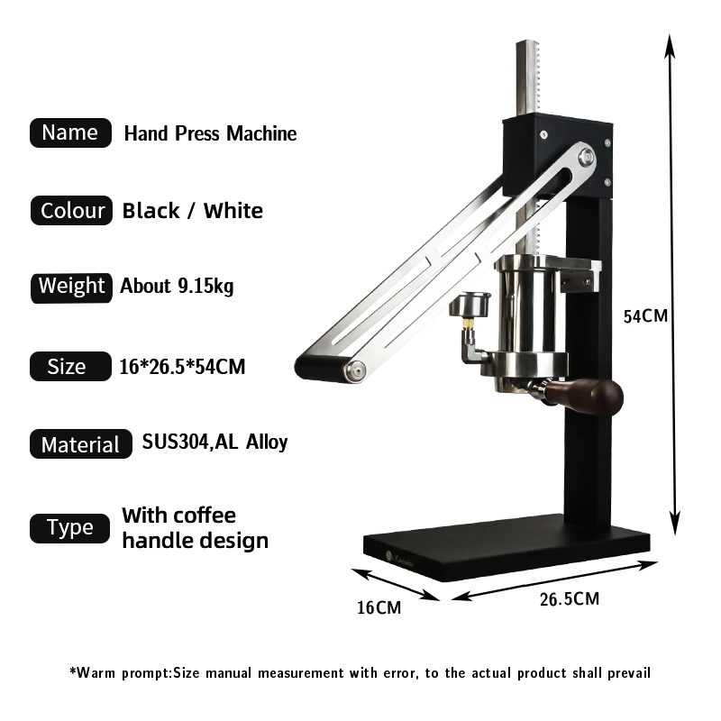 Manual Espresso Machine 9 Bar Pressure Ergonomically Commercial Household Market Stall Espresso Extraction 58mm Coffee Maker