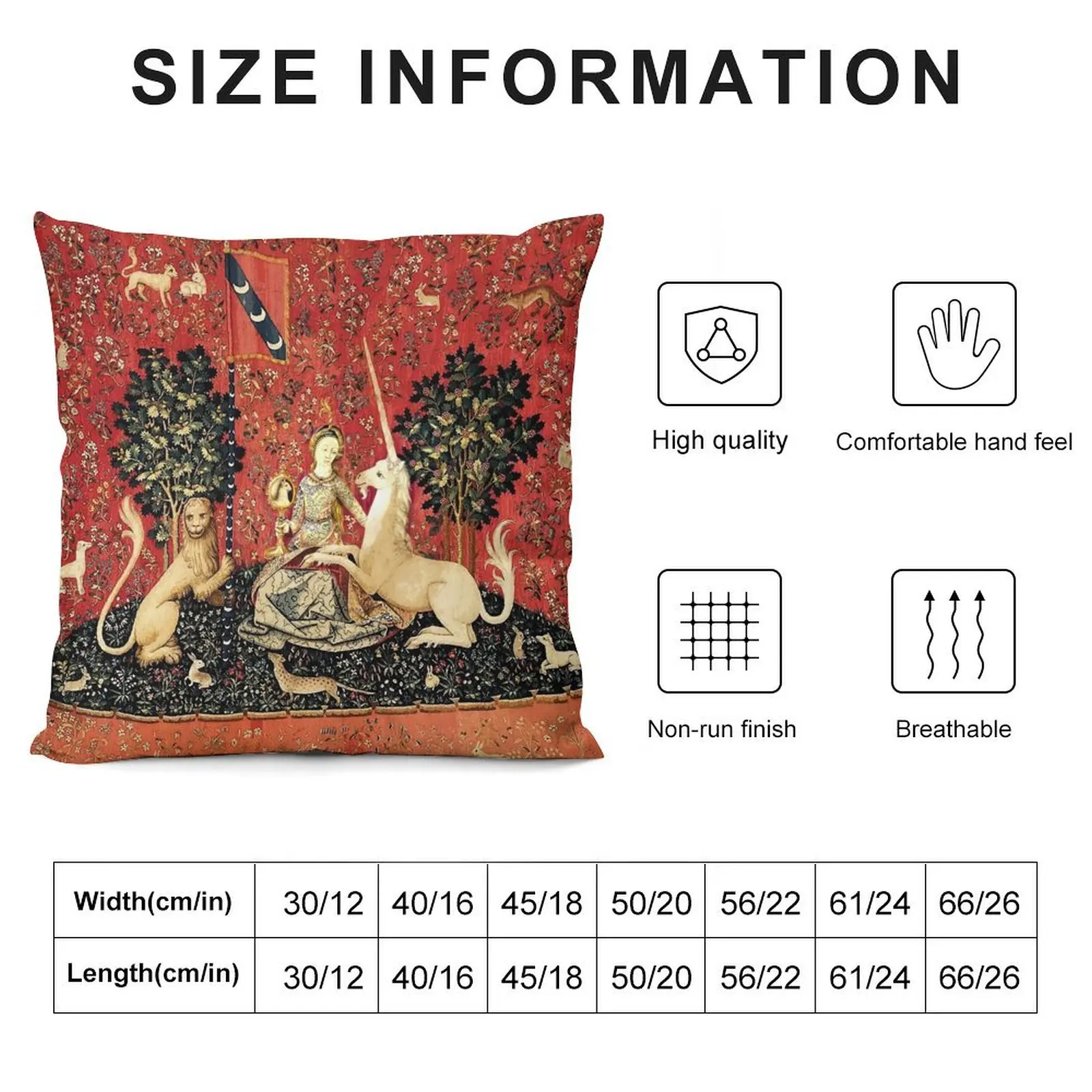 The Lady and the Unicorn: à Mon Seul Désir - Sight Throw Pillow Decorative Cushion Cover Cushion Cover Luxury pillow