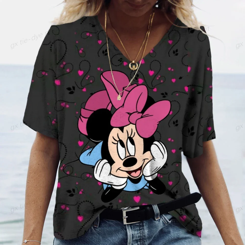 Fashion Women's T-shirt Mickey Mouse Print Female Short Sleeve Clothes Harajuku Tee Ladies T Shirt Oversized Top Tshirts Women