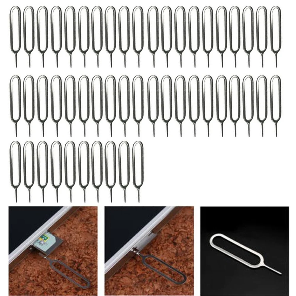 100Pcs Eject Sim Card Tray Open Pin Needle Key Tool Sim Card Tray Pin Eject Tool Universal Cell Phone Sim Cards Accessories