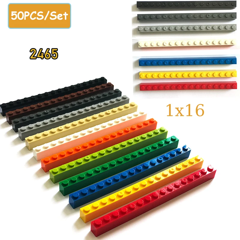 50PCS/Set 2465 Technology Building Blocks Parts Bulk 1 x 16 Dots Assembled Education Toys Model Small MOC Bricks DIY Accessories