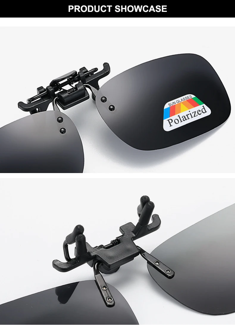 Polarisierte Clip Sonnenbrille 2Pcs Set Myopie Gläser Clip Fahrer Angeln Nachtsicht Myopie Clipon Sonnenschutz Brillen – Detail 5