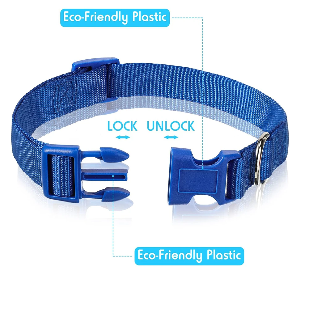 Adjustable Nylon Dog Collar Durable Basic Dog Collar for Small Large Dogs French Bulldog Safety Walking Training Pet Supplies