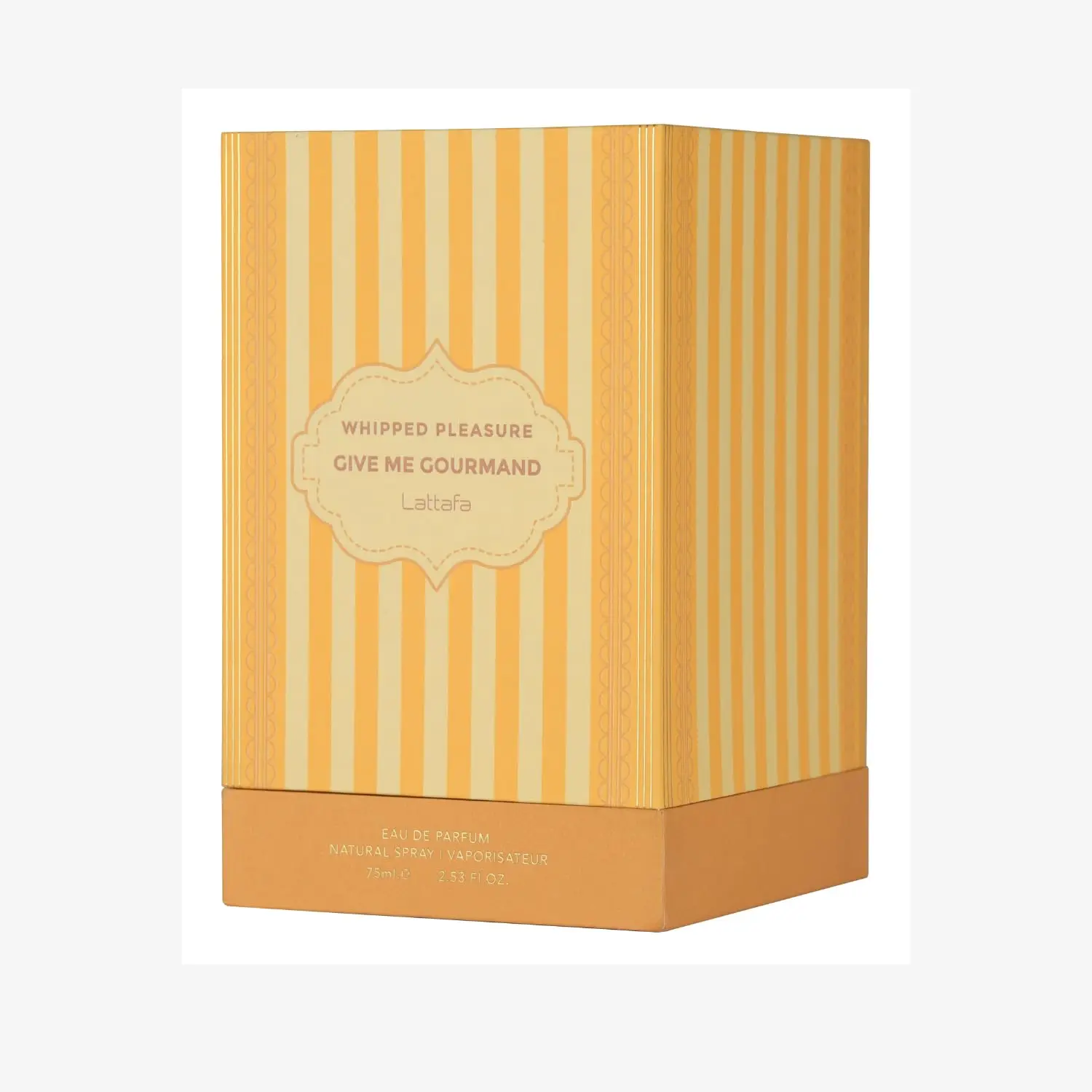 Lattafa Whipped Pleasure Eau de Parfum، مجموعة Give Me Gourmand، شكل بخاخ، 75 مل، كريمة مخفوقة، رائحة الكراميل والفانيليا، L #2