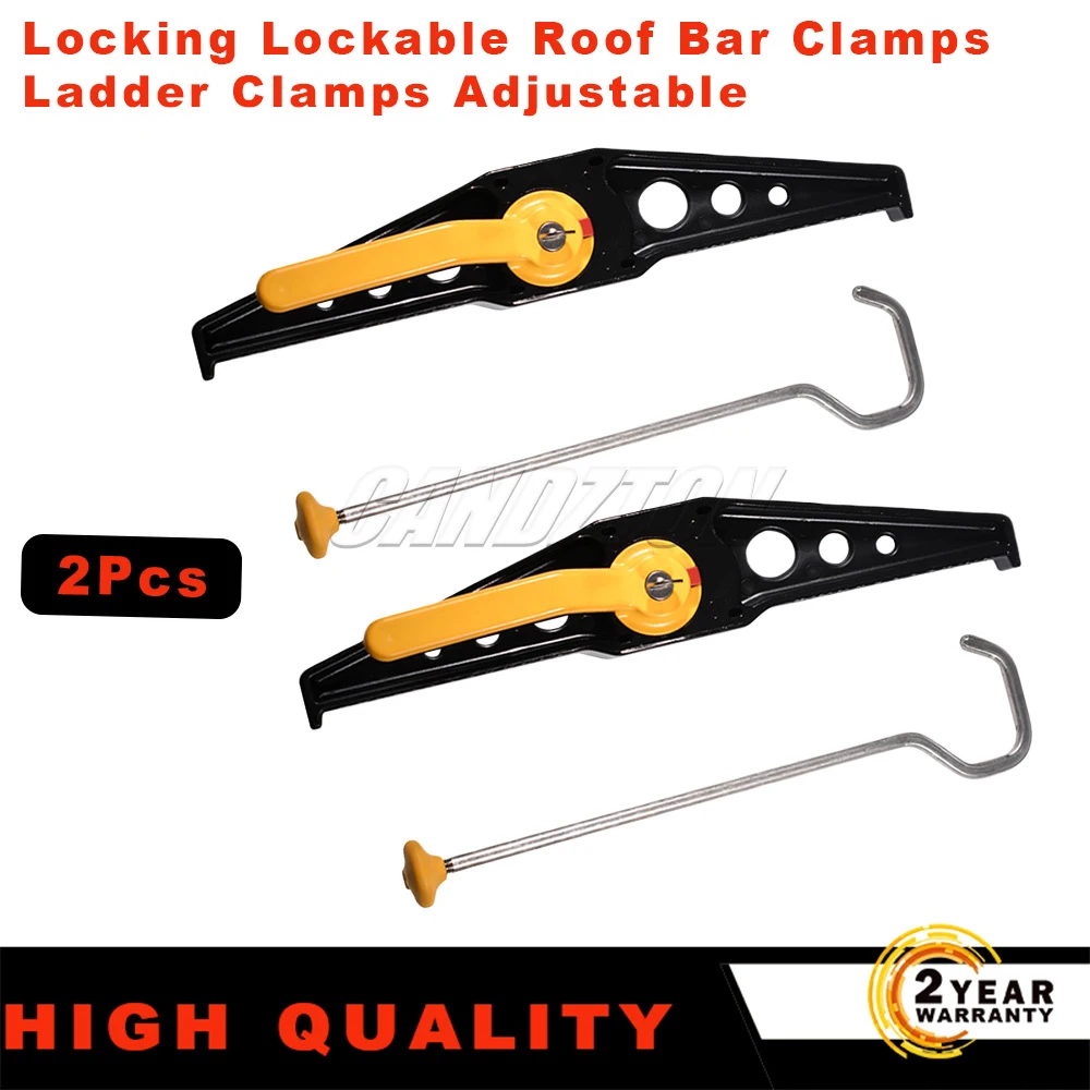 Adjustable 2 Pcs New For Locking Lockable Roof Bar Ladder Rack Clamps Easy Installation Car Accessories