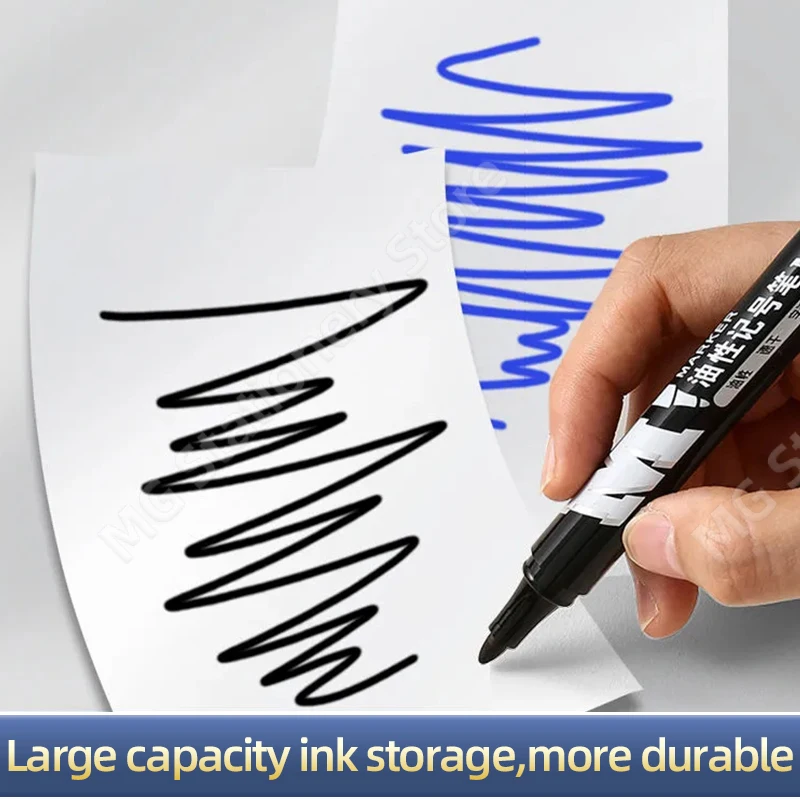 M&G Permanent Marker Pen 6 pcs/Set Waterproof Ink Fine Point  Oil Ink 1.5mm Round Bathroom Woodworking Decoration Multi-Purpose