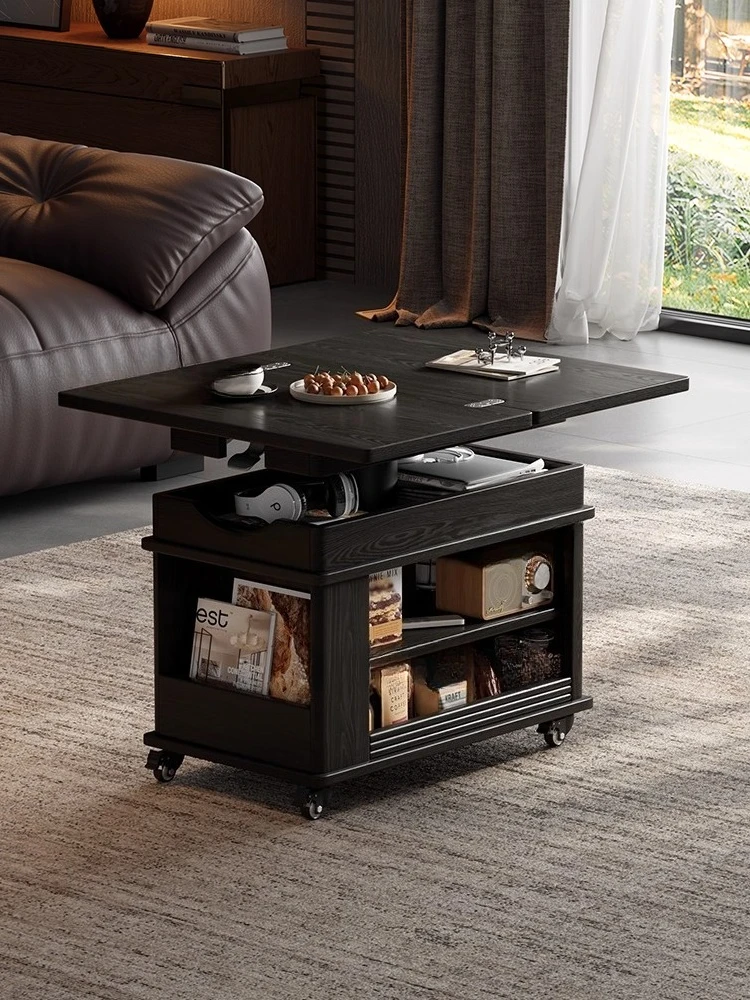

Folding coffee table can be lifted, household sofa side cabinet can be moved, trolley side table