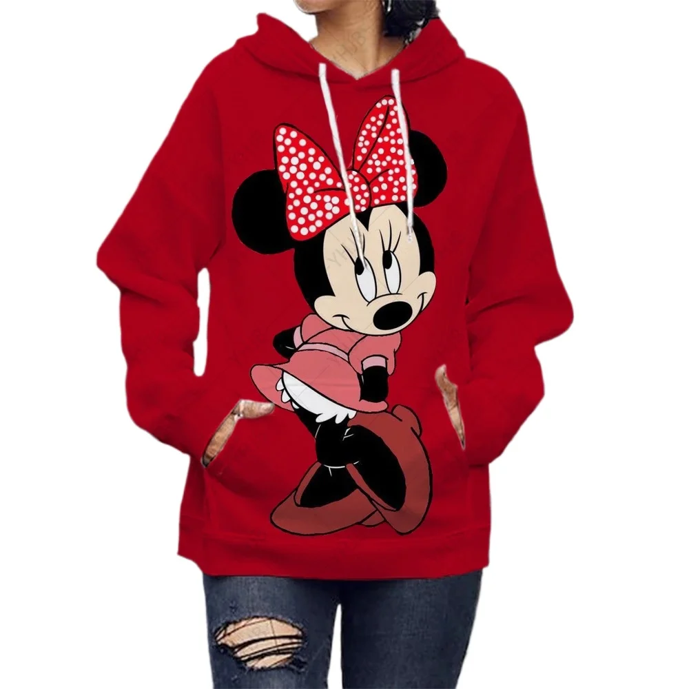 New Style Fashion Trends Disney Minnie Mickey Mouse Cartoon Anime Print Women's Hoodies Autumn and Winter Couple Clothes Hoodies