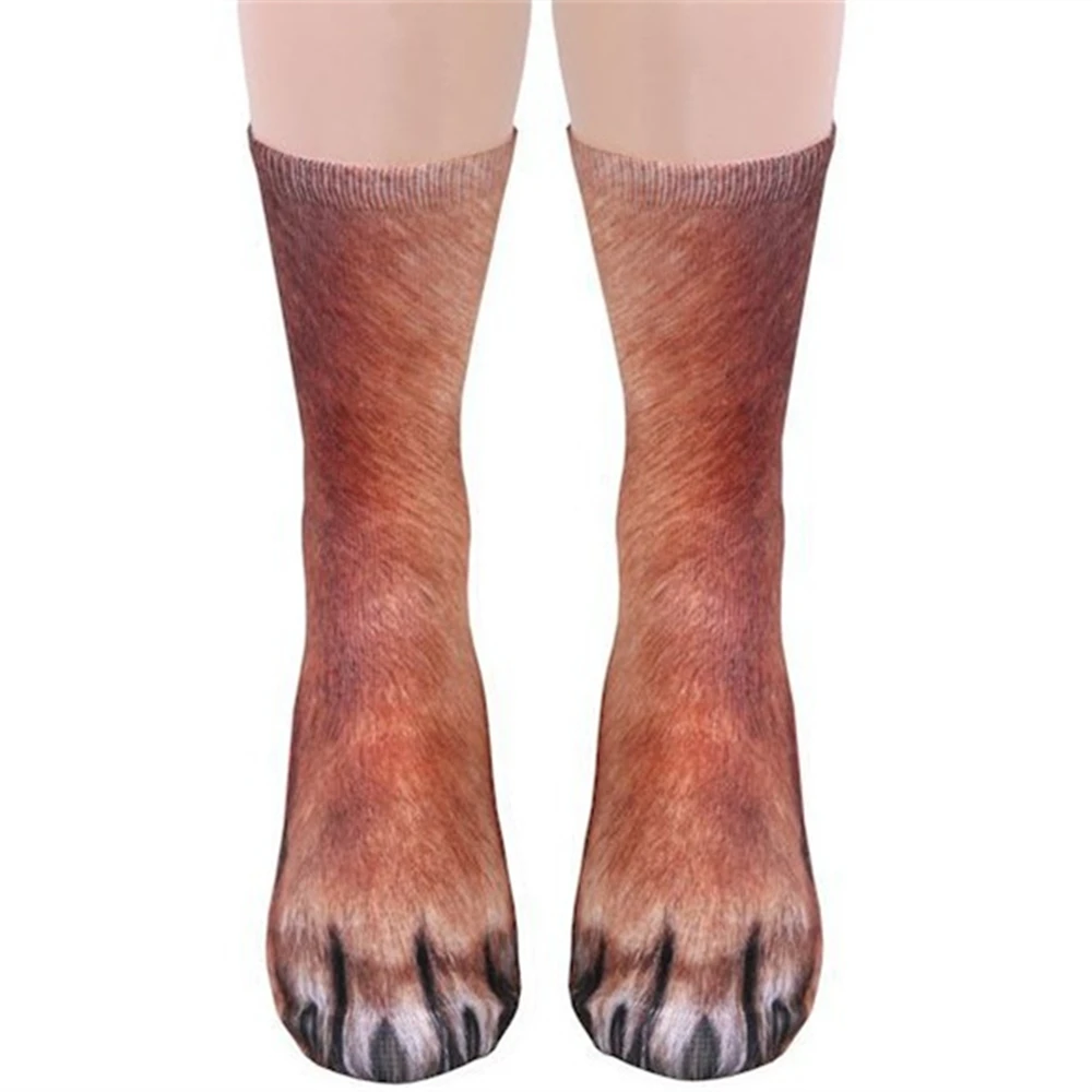 Chaussettes unisexes à semelle de patte d\'animal pour hommes et femmes, tube décontracté, cadeau de nouveauté, mode heureuse, drôle, Kawaii,