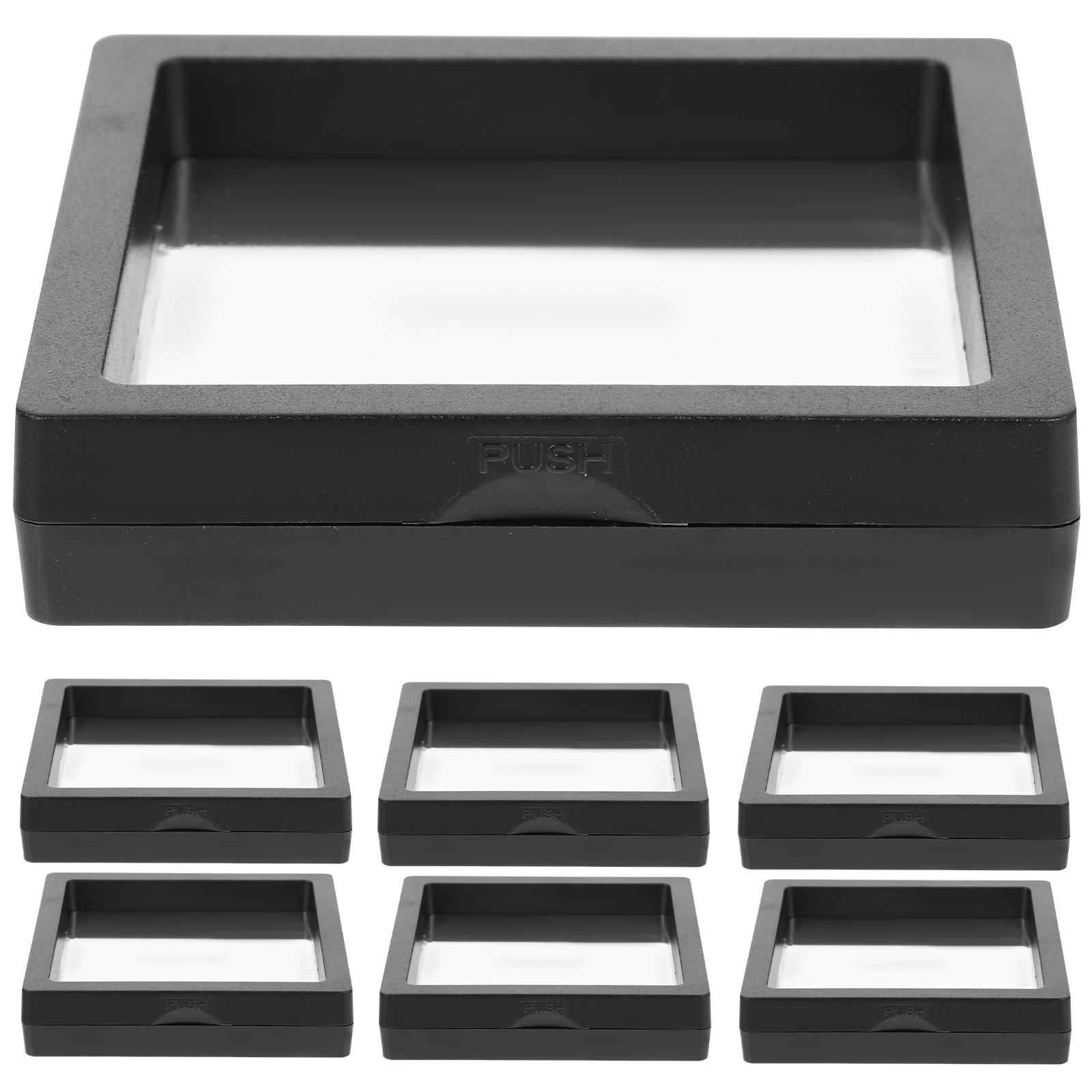 

12pcs Jewelry Display Frames Transparent 3D Floating Coin Medal Holder Waterproof Storage Box For Gemstones Collectibles