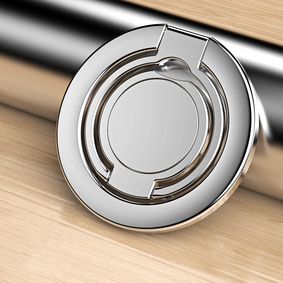 Magsafe metal 3-section middle disc magnetic suction ring bracket 360 ° rotating charging universal folding ultra-thin lifting c