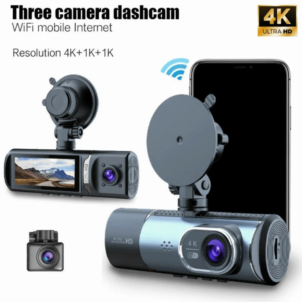 

4K Ultra HD Dash Cam WDR Dynamic Adjustment Loop Video Car Recording Dual Channel Starlight Night Vision Driving Recorder
