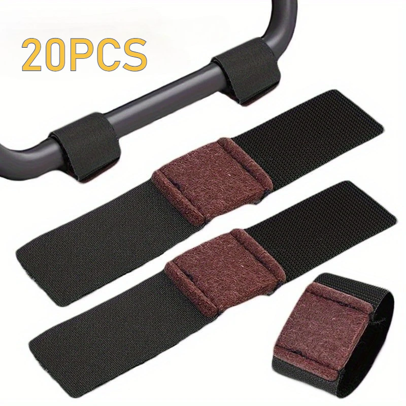 20PCS Office Chair Leg Felt Pads Covers Hook Loop Fasteners For Chairs U-shaped Iron Pipe Table Foot Holder Protection Cover