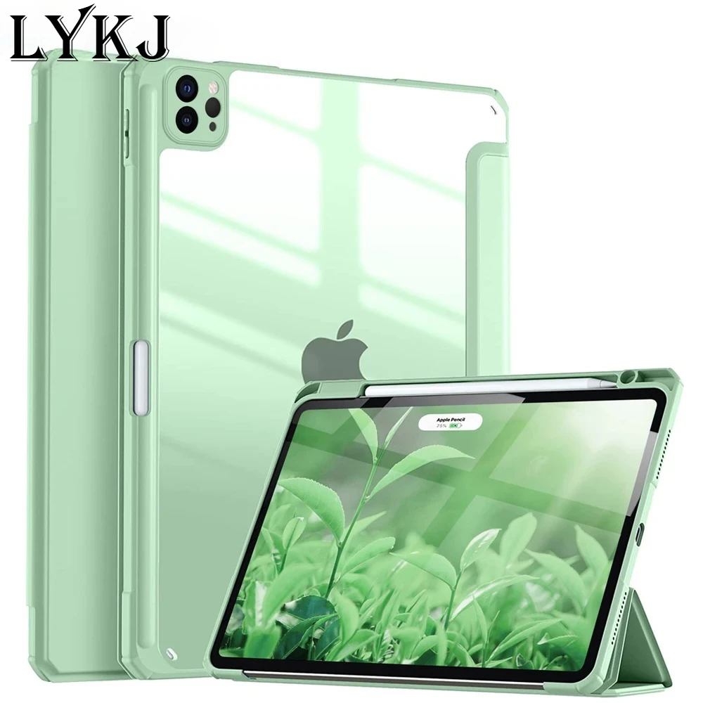 

For iPad A16 Air 11 M2 M3 11th Air 5 4 th Pro 11 M4 M5 Air 13 10th 9/8/7th Generation 10.2 12.9 inch HD Acrylic Back Tablet Case