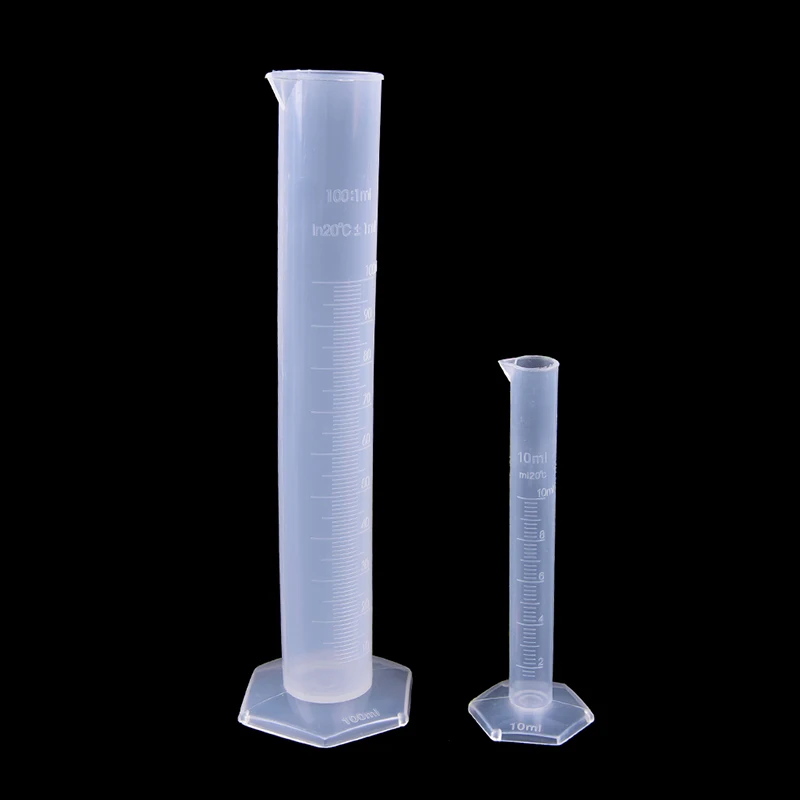 10/25/50/100/250ML Plastic Measuring Cylinder Laboratory Test Graduated Tube