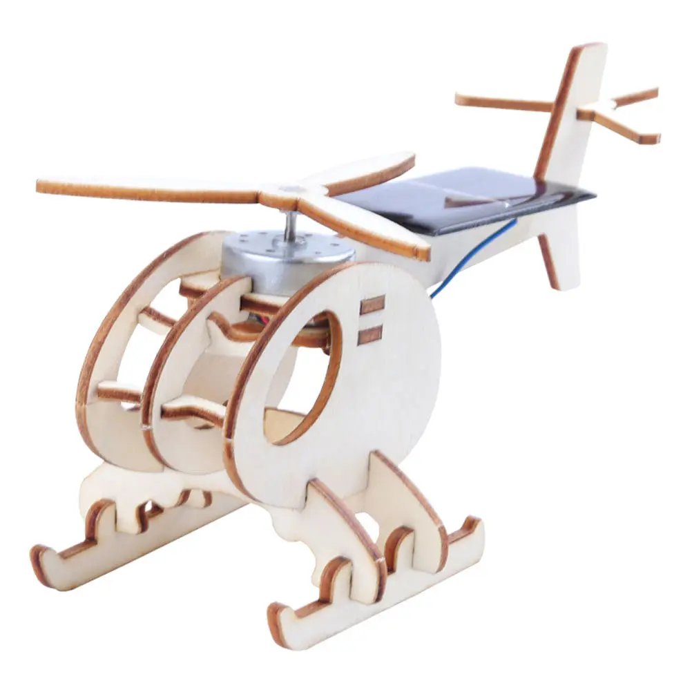 

1Set Kids DIY Solar Helicopter Wooden Aircraft Assembly Science Experiment Educational Kit Project