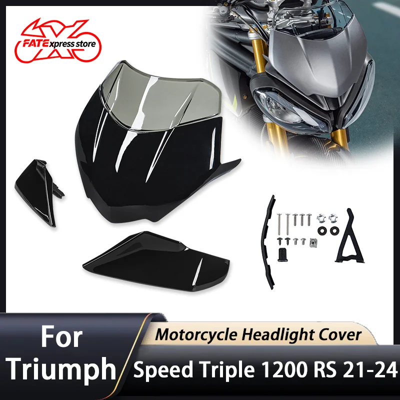 

Motorcycle Headlight Cover Windscreen For Triumph Speed Triple 1200 RS Windshield Wind Deflector Front Headlamp Cowl 2021-2024