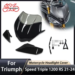 Motorcycle Headlight Cover Windscreen For Triumph Speed Triple 1200 RS Windshield Wind Deflector Front Headlamp Cowl 2021-2024