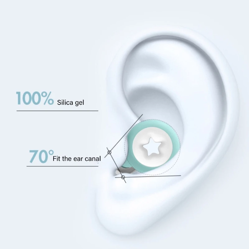 편안한 수면 서핑 수영 여행용 실리콘 소음 차단 귀마개