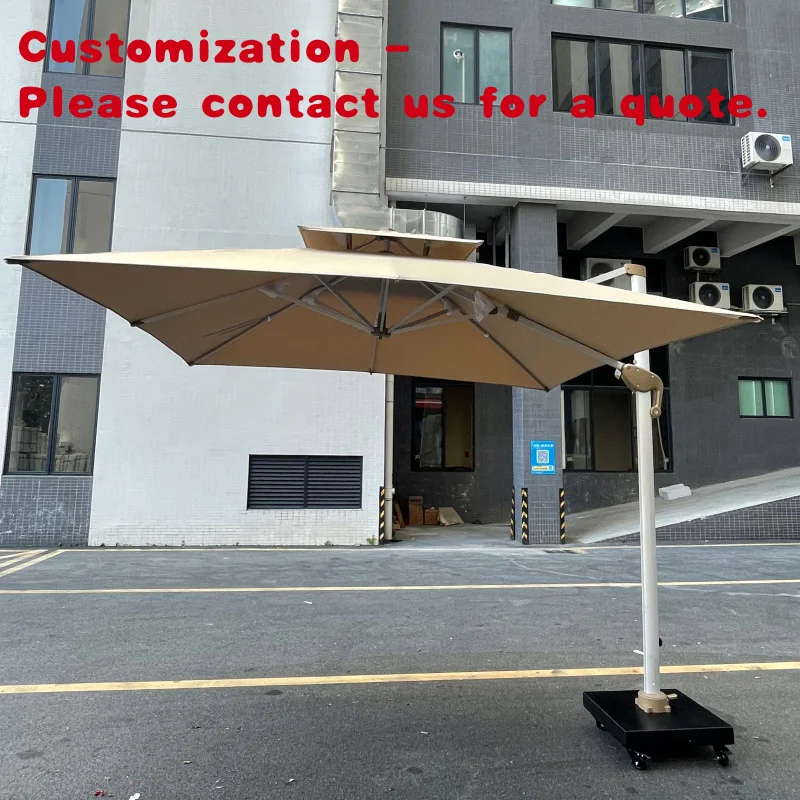 custom.Hot Sale Modern Outdoor Patio Square Parasol Aluminum Pole Plastic Frame Beach Roman Supermarket Outdoor Fur