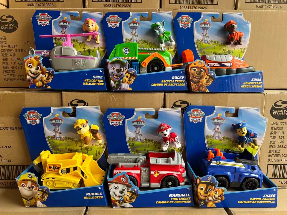 100% Genuine Paw Patrol Kids Toy vehicles with Action Figure Dogs