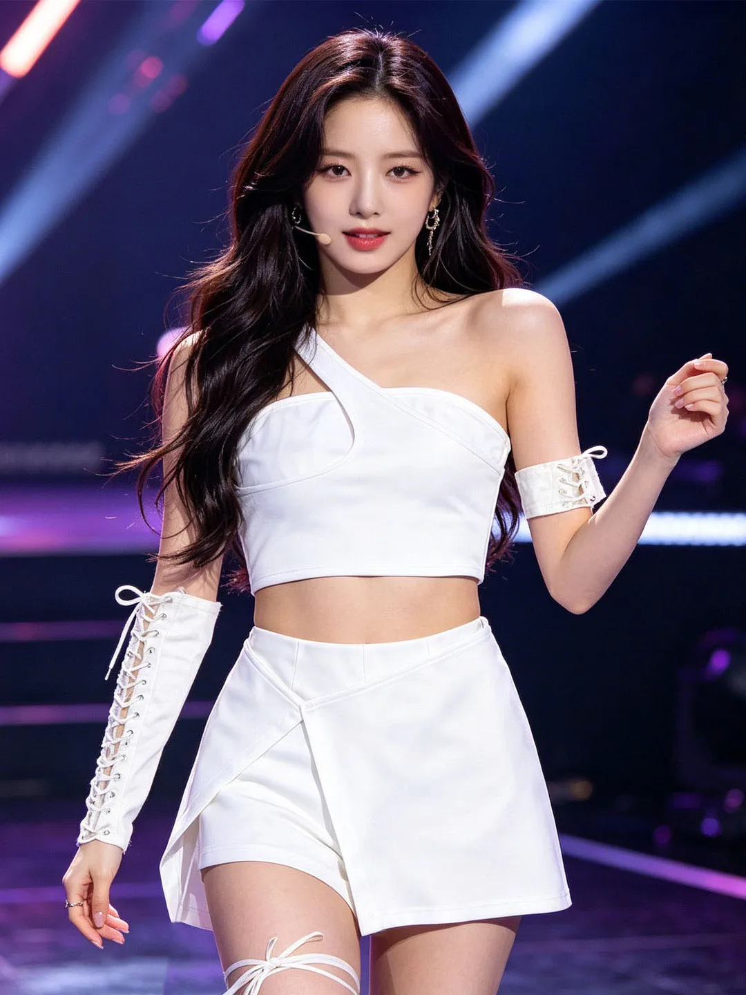 white-jazz-street-dance-outfit-strapless-performance-suit-for-women's-group-itzy-song-yoo-na-sports-gymnastics-leotard