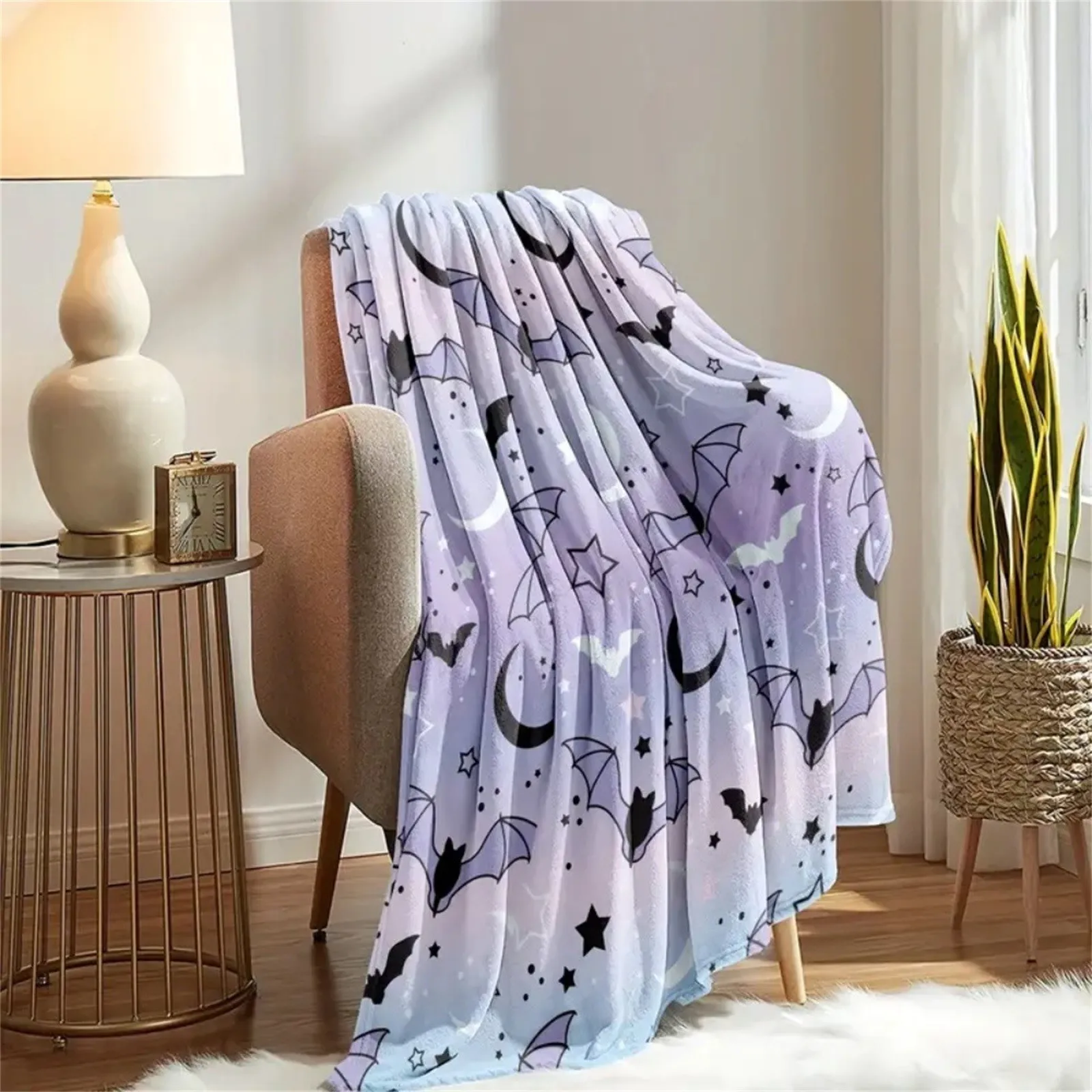 New Halloween Lightweight Throw Blankets Gothic Ghost Pumpkin Nap Blanket Soft Cozy Sofa Living Room Bed Blanket Halloween Gift